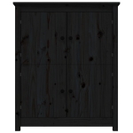 Credenza Nera 83x41,5x100 cm in Legno Massello di Pino