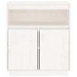 Credenza Bianca 70x34x80 cm in Legno Massello di Pino