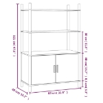 Credenza Nera 80x40x121 cm in Legno Multistrato