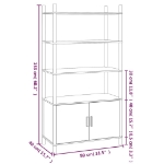 Credenza Nera 80x40x153 in Legno Multistrato