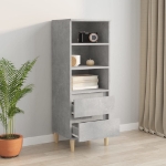 Credenza Grigio Cemento 40x36x110 cm in Legno Multistrato