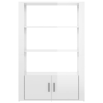 Credenza Bianco Lucido 80x30x119,5 cm in Legno Multistrato