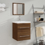 Mobile da Bagno con Specchio Rovere Marrone 41x38,5x48 cm