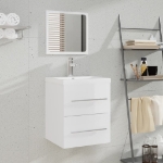 Mobile da Bagno con Specchio bianco lucido 41x38,5x48 cm