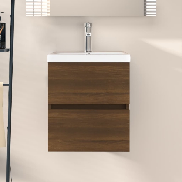 Mobile Lavabo Rovere Marrone 41x38,5x45 cm in Legno Multistrato