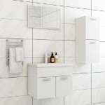 Set Mobili da Bagno Bianco in Truciolato