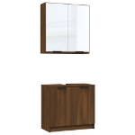 Set di Mobili da Bagno 2 pz Grigio Sonoma in Legno Multistrato
