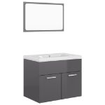 Set Mobili da Bagno Grigio Lucido in Truciolato