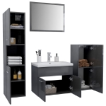 Set Mobili da Bagno Grigio Lucido in Truciolato