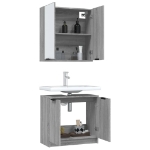 Set di Mobili da Bagno 2 pz Grigio Sonoma in Legno Multistrato