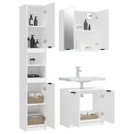 Set di Mobili da Bagno 3 pz Bianco in Legno Multistrato