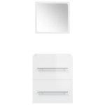 Mobile da Bagno con Specchio bianco lucido 41x38,5x48 cm