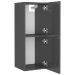 Set Mobili da Bagno Grigio Lucido in Truciolato