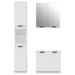 Set di Mobili da Bagno 3 pz Bianco in Legno Multistrato