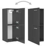 Set Mobili da Bagno Grigio Lucido in Truciolato