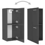 Set Mobili da Bagno Grigio Lucido in Truciolato