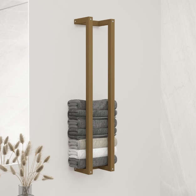Portasciugamani Miele 23x18x110 cm in Legno Massello di Pino