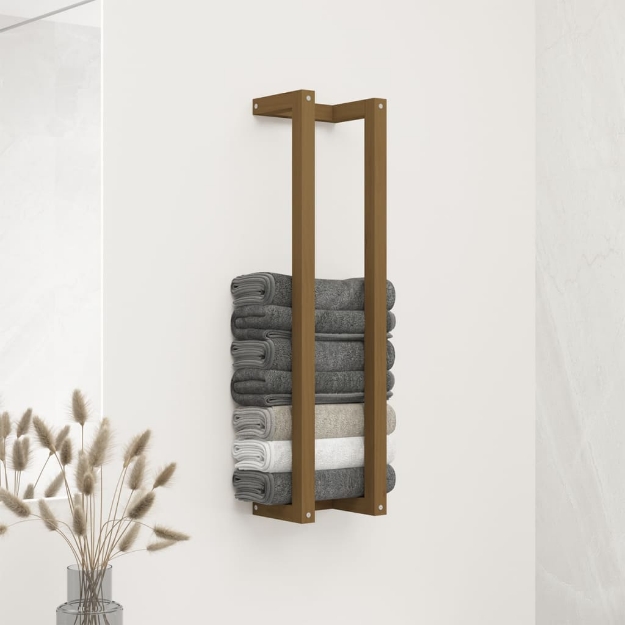 Portasciugamani Miele 23x18x90 cm in Legno Massello di Pino