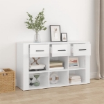 Credenza Bianco Lucido 100x30x59,5 cm in Legno Multistrato