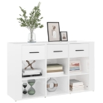 Credenza Bianco Lucido 100x30x59,5 cm in Legno Multistrato