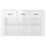 Credenza Bianco Lucido 100x30x59,5 cm in Legno Multistrato