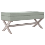 Sgabello Portaoggetti Grigio chiaro 110x45x49 cm in Velluto