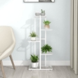 Piedistallo per Piante a 5 Piani 43x22x98 cm in Metallo Bianco