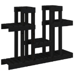 Supporto per Piante Nero 104,5x25x77,5 cm in Massello di Pino