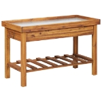 Banco da Lavoro per Giardino Piano in Zinco e Massello d'Acacia