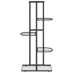 Piedistallo per Piante a 5 Piani 43x22x98 cm in Metallo Nero