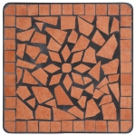 Tavolino di Servizio con Mosaico Terracotta in Ceramica