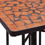 Tavolino di Servizio con Mosaico Terracotta in Ceramica