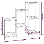 Portafiori con Ruote 83x25x83,5 cm Ferro Nero