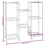 Portafiori con Ruote 83x25x83,5 cm Ferro Nero