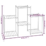 Portafiori 83x25x60 cm Ferro Nero