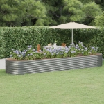 Vaso Giardino Acciaio Verniciato a Polvere 510x140x68 cm Grigio