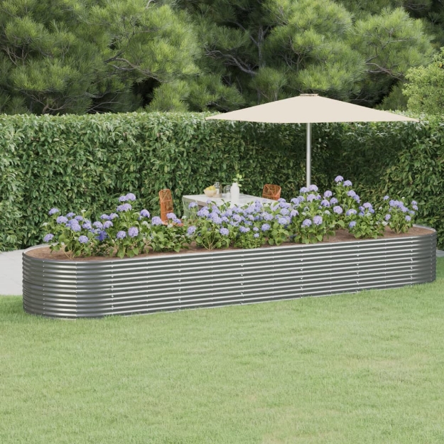 Vaso Giardino Acciaio Verniciato a Polvere 510x140x68 cm Grigio