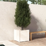 Fioriera da Giardino Bianca 60x60x60 cm Legno Massello di Pino