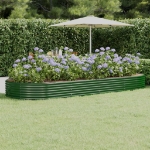 Vaso Giardino Acciaio Verniciato a Polvere 373x140x36 cm Verde