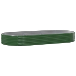 Vaso Giardino Acciaio Verniciato a Polvere 296x140x36 cm Verde