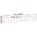 Vaso Giardino Acciaio Verniciato a Polvere 510x140x68 cm Grigio