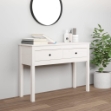 Tavolo Consolle Bianco 100x35x75 cm in Legno Massello di Pino