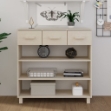 Tavolo Consolle Miele 90x35x90 cm Legno Massello di Pino