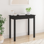 Tavolo Consolle Nero 80x40x75 cm in Legno Massello di Pino