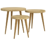 Set di Tavolini 3 pz Marrone Chiaro in MDF e Ferro