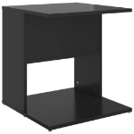 Tavolino Nero Lucido 45x45x48 cm in Truciolato