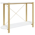 Tavolino Consolle Bianco 110x38x75 cm in Legno Multistrato