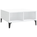 Tavolino da Salotto Bianco Lucido 60x60x30 cm in Truciolato