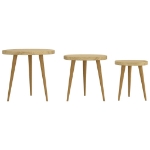 Set di Tavolini 3 pz Marrone Chiaro in MDF e Ferro