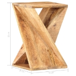Tavolino di Servizio 35x35x55 cm in Legno Massello di Mango